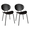 Lot de 2 chaises en bois et pieds en métal noir