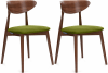 2er Set Esszimmerstühle, Gestell aus Buche Massivholz, grün