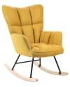 Silla mecedora de poliéster amarillo negro madera clara