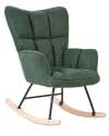 Silla mecedora de poliéster verde oscuro negro madera clara