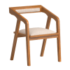 Chaise en bois et tissu recyclé couleur beige