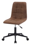 Chaise de bureau en similir marron avec base en metal
