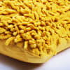 Coussin en coton seventies jaune 40x40