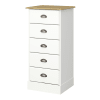 Commode avec 5 tiroirs en effet bois blanc