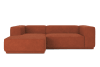 Canapé d'angle en tissu 5 places terracotta
