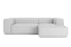 Canapé d'angle en tissu 5 places gris clair