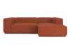 Canapé d'angle en tissu 5 places terracotta