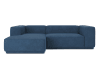 Canapé d'angle en tissu 5 places bleu