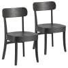 2er Set Stühle Massivholz, Farbe Schwarz