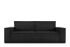 Sofa 3 Sitzer, mit Schlaffunktion, in Pet Friendly Cord-Stoff, Schwarz