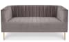 Canapé moderne 2 places à coutures verticales velours gris