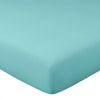 Drap-housse 180x200x28 bleu aqua en lin