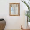 Espejo de pared de madera maciza en tonos roble 68x88cm