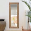 Espejo rectangular de madera maciza en tono roble 154x54cm