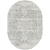 Alfombra ovalada vintage oriental gris/blanco 200x275