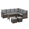 GartensofaSet mit 5 Sitzplätzen aus Synthetisches Rattan, grau BAHAMAS