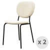 Chaise en Velours Vanille et métal noir (x2)