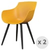 Chaise Coque Moutarde, pieds métal noir (x2)