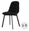 Chaise en Velours et métal Noir (x4)