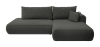Foggi - Canapé d'angle avec fonction de couchage chenille, gris