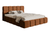 Polsterbett mit Bettkasten, Chenille-Bezug in Kupferbraun, 180 cm