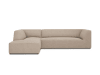 Canapé d'angle gauche 4 places en tissu structurel beige foncé