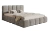 Bett mit Polsterrahmen, Boucle-Bezug in Grau, 180 cm