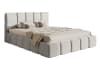 Bett mit Polsterrahmen, Chenille-Bezug in Hellgrau, 160 cm