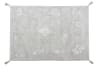 Alfombra infantil lavable de algodón 120x160 cm - gris claro, blanco