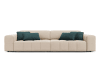 4-Sitzer Sofa aus Samt leichtes beige