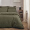 Parure de lit en percale de coton vert jungle 240x220