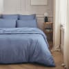 Parure de lit en percale de coton bleu olympe 140x200