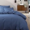 Parure de lit en coton bleu denim 260x240 Made in France