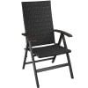 Chaise en rotin Avec structure en aluminium noir