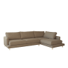 Sofá de 3/4 plazas y chaise longue derecho color marrón topo