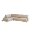 Sofá de 4 plazas y chaise longue izquierdo color beige