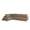Sofá de 4 plazas y chaise longue izquierdo color marrón topo
