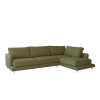 Sofá de 4 plazas y chaise longue derecho color verde