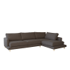 Sofá de 3/4 plazas y chaise longue derecho color gris oscuro