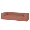 Sofá de 4 plazas de pana color coral 260x110cm