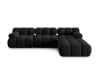 4-Sitzer modulares Sofa aus Samt, schwarz