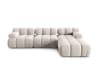 4-Sitzer modulares Sofa aus Samt, leichtes beige