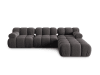 4-Sitzer modulares Sofa aus Samt, dunkelgrau