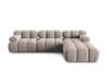 4-Sitzer modulares Sofa aus Samt, beige