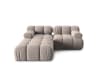 Canapé modulable 3 places en tissu velours beige