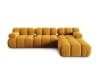 Canapé modulable 4 places en tissu velours jaune