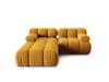 Canapé modulable 3 places en tissu velours jaune