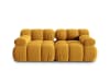 Canapé modulable 2 places en tissu velours jaune