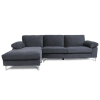 Ecksofa links 4/5-Sitzer aus Samt, grau