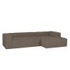 Sofá de 4/5 plazas con chaise longue derecho de pana marrón topo